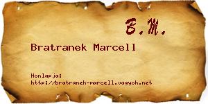 Bratranek Marcell névjegykártya
